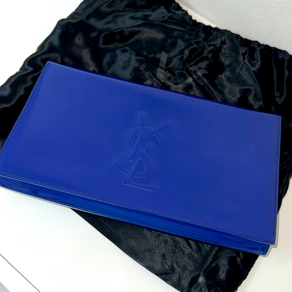 YSL Blue/Purple Patent Leather Clutch - No damages, great condition. 🔥